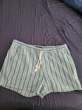 Ralph Lauren Polo Blue & White Striped Drawstring Shorts